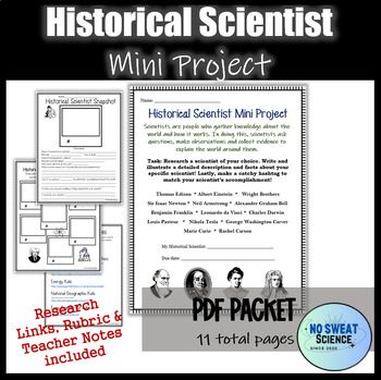 Preview of Famous Historical Scientists Research Mini Project Science Assessment Activity