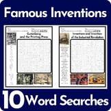 Famous Inventions Word Search Puzzle BUNDLE