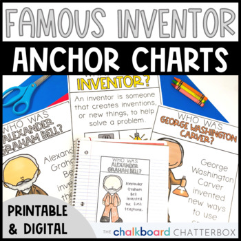 Preview of Famous Inventor Anchor Charts | First and Second