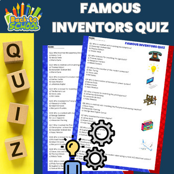 Preview of Famous  Inventors Quiz 