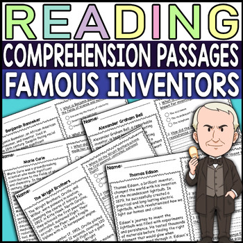 Preview of Famous Inventors Reading Comprehension Passages With Questions