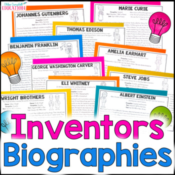 Preview of Famous Inventors Reading Comprehension Passages and Questions - 4th-6th Grade