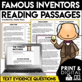 Famous Inventors Reading Passages | Inventors and Inventio