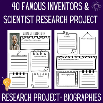 Preview of Famous Inventors Scientist Research Project Biography