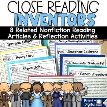 Preview of Famous Inventors Scientists Biography Reading Passages Comprehension Activities 