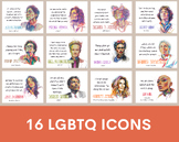 Famous LGBTQ icons (Set of 16 posters), famous LGBTQ leade