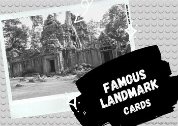 Preview of Famous Landmark Cards - Black & White ONLY