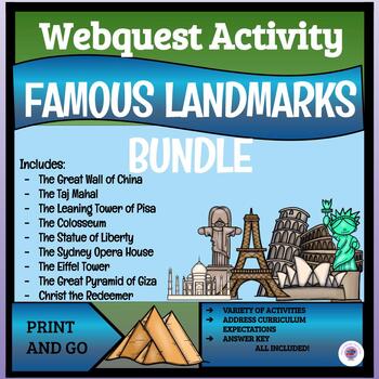 Preview of Famous Landmarks Bundle ~ Webquest Activities