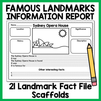 Preview of Famous Landmarks Information Report Scaffolds