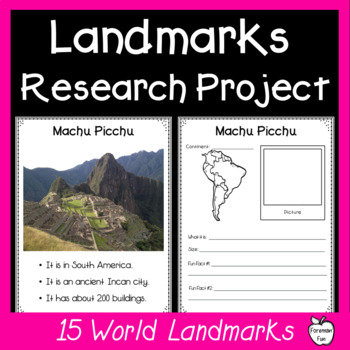 Preview of Famous Landmarks Research - World Landmarks Posters - Famous Places Research
