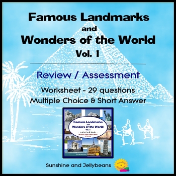 Preview of Famous Landmarks & Wonders of the World - Vol. 1 - Review/Assessment - Worksheet