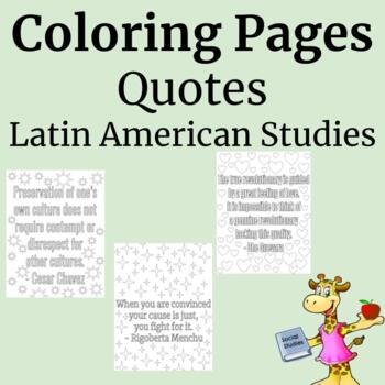 Preview of Famous Latin American People - Quotes - Coloring Pages