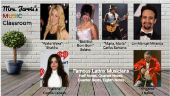 Preview of Famous Latinx Musicians (half note, quarter note, eighth note)