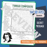 Famous MUSIC COMPOSERS Word Search Puzzle Activity Workshe