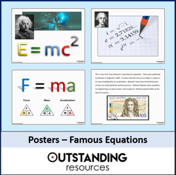 Preview of Famous Math Equations Poster (Classroom Display)