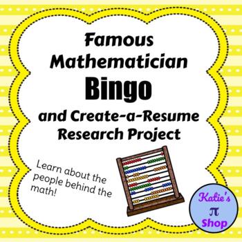 Preview of Famous Mathematician Bingo and Research Project