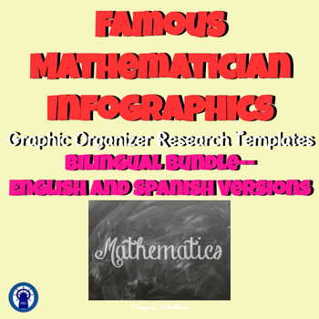 Preview of Famous Mathematician Infographic Template Graphic Organizer Bilingual Bundle