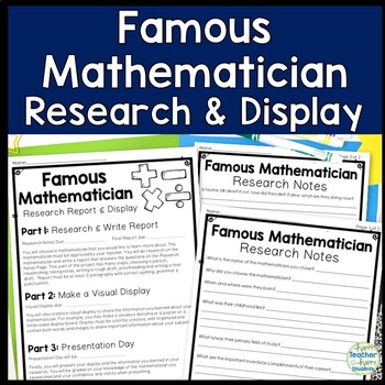 Preview of Famous Mathematician Research Project & Display | Famous Mathematician Report