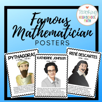 Preview of Famous Mathematicians Posters Bulletin Board
