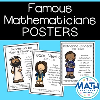 Preview of Famous Mathematicians - Math Classroom Posters