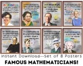 Famous Mathematicians Posters, Motivational Quotes, Math C