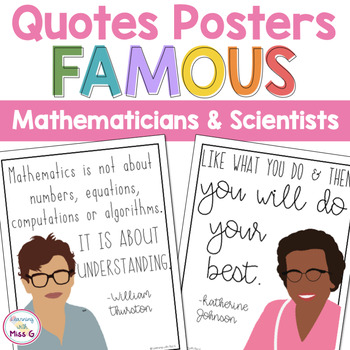 Preview of Famous Mathematicians and Scientists Quote Posters | Classroom Decor