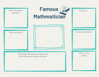 Preview of Famous Mathmatician Graphic Organizer