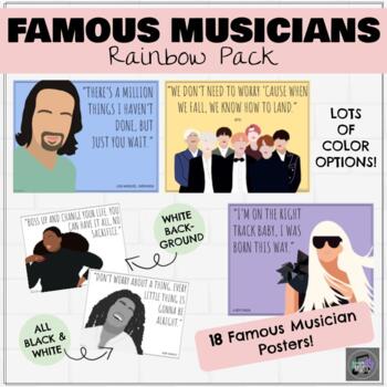 Preview of Famous Musician Posters - Rainbow Pack