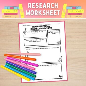 Preview of Famous Musician Research Worksheet