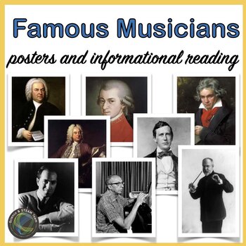 Preview of Music Classroom Posters: Famous Musicians