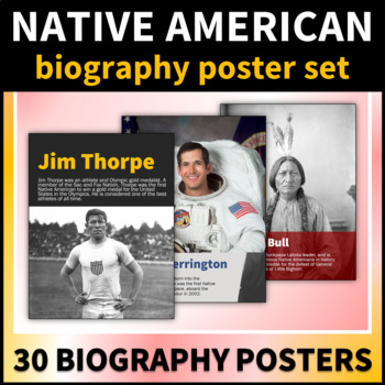 Preview of Famous Native Americans Biography Poster Set | Native American Heritage Month