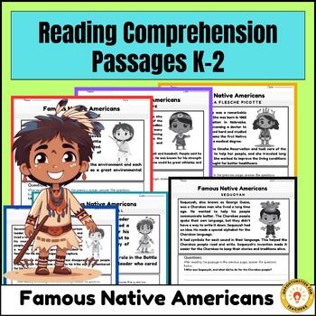 Preview of Famous Native Americans Reading Comprehension Passages K-2