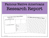 Famous Native Americans Research Report