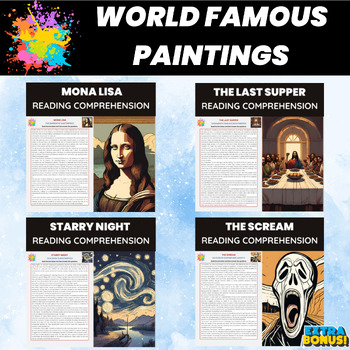 Preview of Famous Paintings Reading Comprehension Bundle | World Famous Paintings and Art