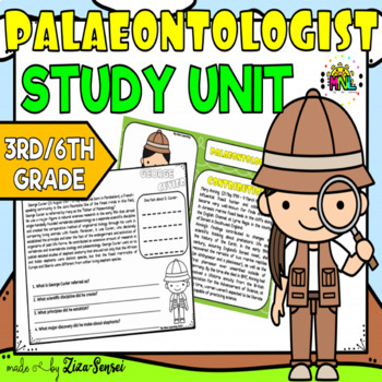 Preview of Famous Paleontologists Study Unit Science Facts Worksheets Pack