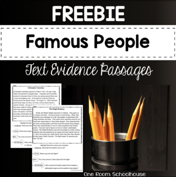 Preview of Famous People Biographies Close Reading Passages-FREEBIE