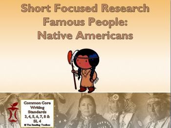 Preview of Famous People: Native Americans Short Focused Research Literacy Center