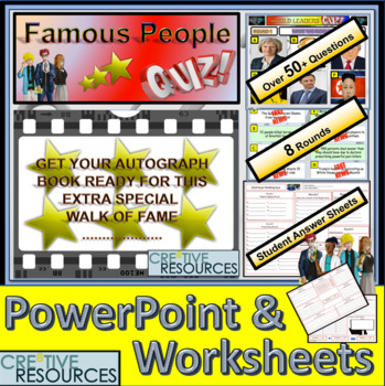 Preview of Famous People PowerPoint Quiz Lesson
