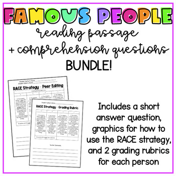 Famous People Reading Passage and Comprehension Questions | BUNDLE