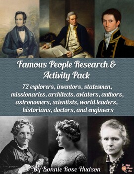 Preview of Famous People Research and Activity Pack (Plus Easel Activity)