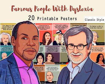 Preview of Famous People With Dyslexia Posters,Dyslexia Awareness Month, World Dyslexia Day