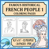 Famous People in French History Coloring Page Posters 1