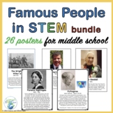 Famous People in the Area of STEM Posters for MS BUNDLE