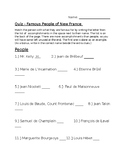 Famous People of New France Quiz