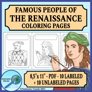 Preview of Famous People of the Renaissance Coloring Pages