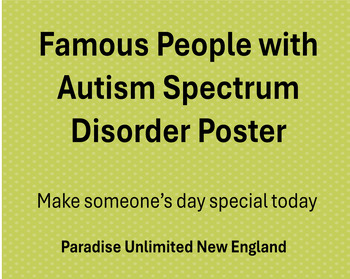 Preview of Famous People with Autism Poster