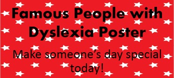 Preview of Famous People with Dyslexia Poster