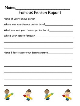 Famous Person Report by Tamlynwhe | Teachers Pay Teachers