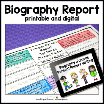 Preview of Biography Templates | Famous Person Report | Research Project Graphic Organizers