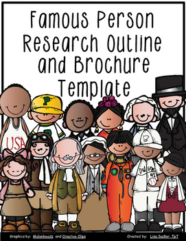 Preview of Famous Person Research Outline Form and Brochure Template